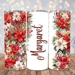 Personalized Christmas Tumbler, Custom Holiday Cup, Christmas Travel Mug